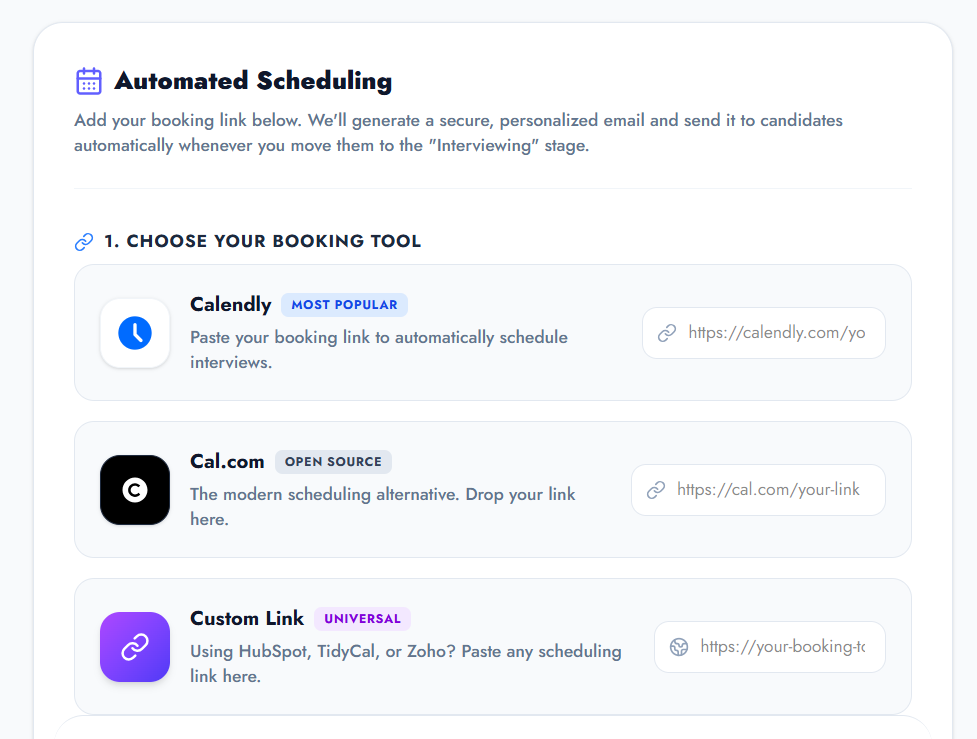 Automated Scheduling Integrations